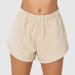 Lounge Luxury Embossed Pajama Shorts in "Mink"
